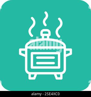 Hot kitchen pot Vector Icon Design Illustration Stock Vector
