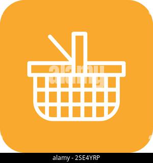 Picnic basket Vector Icon Design Illustration Stock Vector