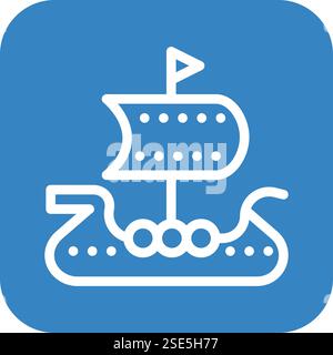Viking ship Vector Icon Design Illustration Stock Vector