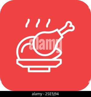 Fried chicken Vector Icon Design Illustration Stock Vector