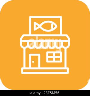 Fish shop Vector Icon Design Illustration Stock Vector