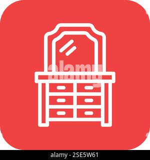 Dressing Table Vector Icon Design Illustration Stock Vector