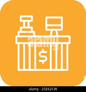 Cash counter Vector Icon Design Illustration Stock Vector