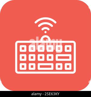 Wireless keyboard Vector Icon Design Illustration Stock Vector