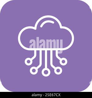 Cloud Hosting Vector Icon Design Illustration Stock Vector