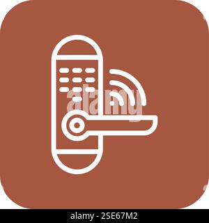 Smart door Vector Icon Design Illustration Stock Vector