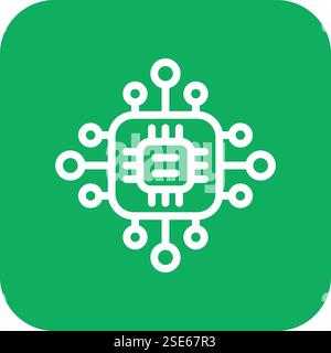 Microprocessor Vector Icon Design Illustration Stock Vector