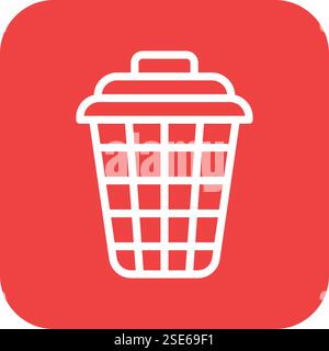Laundry Basket Vector Icon Design Illustration Stock Vector