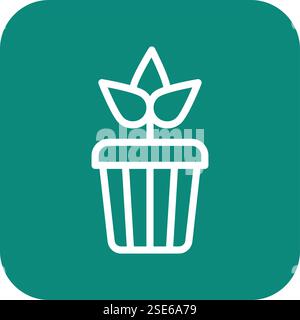 Plant Pot Vector Icon Design Illustration Stock Vector