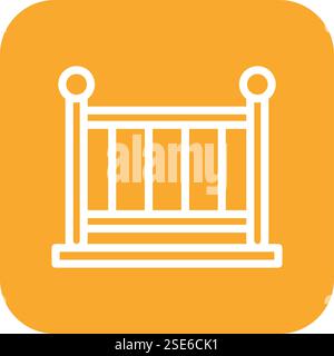 Baby Crib Vector Icon Design Illustration Stock Vector