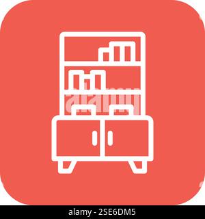 Bookshelf Vector Icon Design Illustration Stock Vector