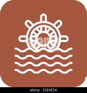 Water Mill Vector Icon Design Illustration Stock Vector