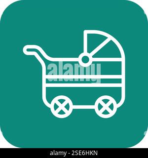 Baby Stroller Vector Icon Design Illustration Stock Vector