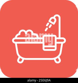 Bathtub Vector Icon Design Illustration Stock Vector