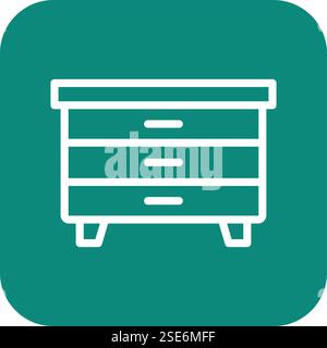 Nightstand Vector Icon Design Illustration Stock Vector
