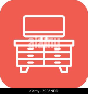Tv Table Vector Icon Design Illustration Stock Vector