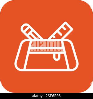 Pencil Case Vector Icon Design Illustration Stock Vector