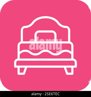 Single Bed Vector Icon Design Illustration Stock Vector