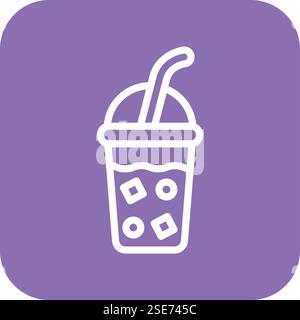 Iced Coffee Vector Icon Design Illustration Stock Vector