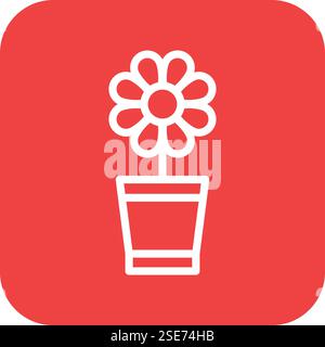Plant Pot Vector Icon Design Illustration Stock Vector