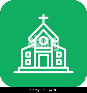 Church Vector Icon Design Illustration Stock Vector
