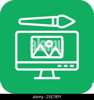 Digital Art Vector Icon Design Illustration Stock Vector