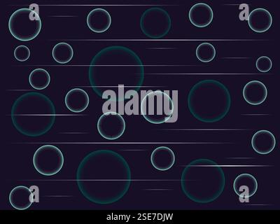 abstract glowing spheres background wallpaper with lines ; Modern technology vector illustration Stock Vector