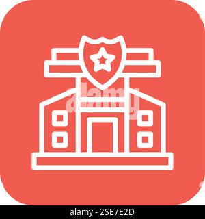 Police Station Vector Icon Design Illustration Stock Vector