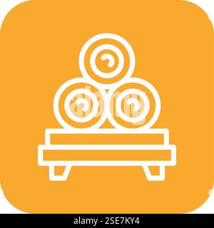 Hay Bale Vector Icon Design Illustration Stock Vector