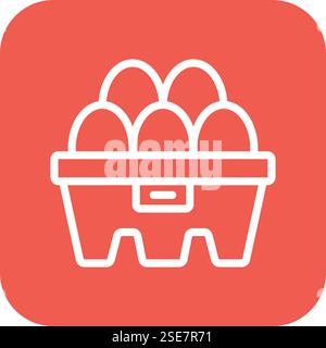 Egg Carton Vector Icon Design Illustration Stock Vector