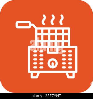 Deep Fryer Vector Icon Design Illustration Stock Vector
