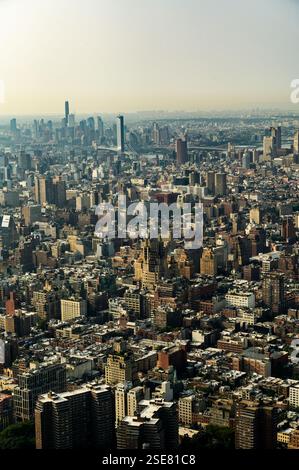 Aerial view of a sprawling urban landscape with dense housing and ...