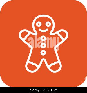 Gingerbread man Vector Icon Design Illustration Stock Vector