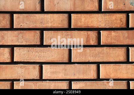 Texture of beige brick wall as background Stock Photo