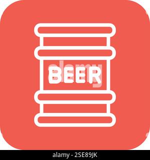 Beer Keg Vector Icon Design Illustration Stock Vector
