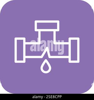 Damage Pipe Vector Icon Design Illustration Stock Vector