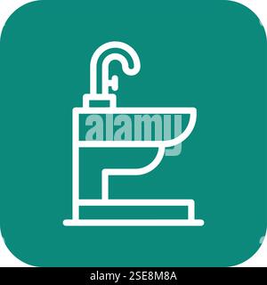 Bidet Vector Icon Design Illustration Stock Vector