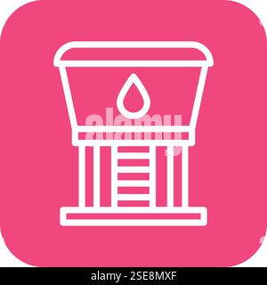 Water Tower Vector Icon Design Illustration Stock Vector