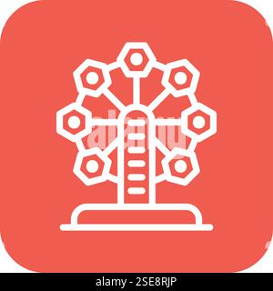 Ferris Wheel Vector Icon Design Illustration Stock Vector