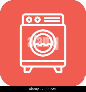 Washing Machine Vector Icon Design Illustration Stock Vector