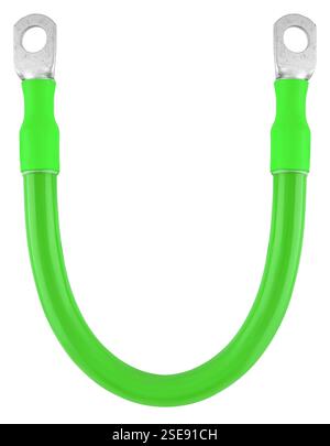 Connecting wire with terminals for the battery. Stock Photo