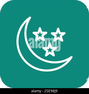 Moon And Star Vector Icon Design Illustration Stock Vector