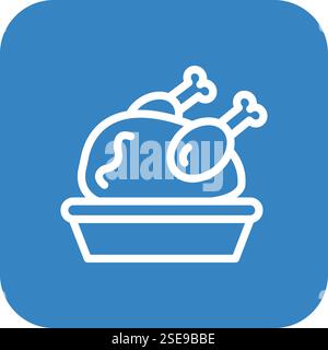 Roast Chicken Vector Icon Design Illustration Stock Vector