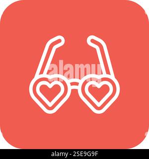 Heart Glasses Vector Icon Design Illustration Stock Vector