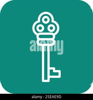 Medieval key Vector Icon Design Illustration Stock Vector