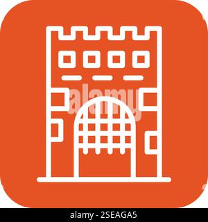 Medieval gate Vector Icon Design Illustration Stock Vector