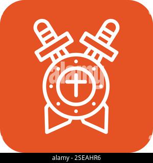 Shield with sword Vector Icon Design Illustration Stock Vector