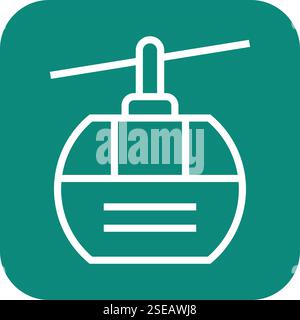 Cable car cabin Vector Icon Design Illustration Stock Vector