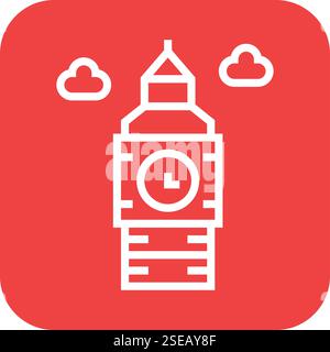 Big ben clock Vector Icon Design Illustration Stock Vector