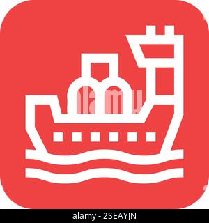 Drilling Boat Vector Icon Design Illustration Stock Vector